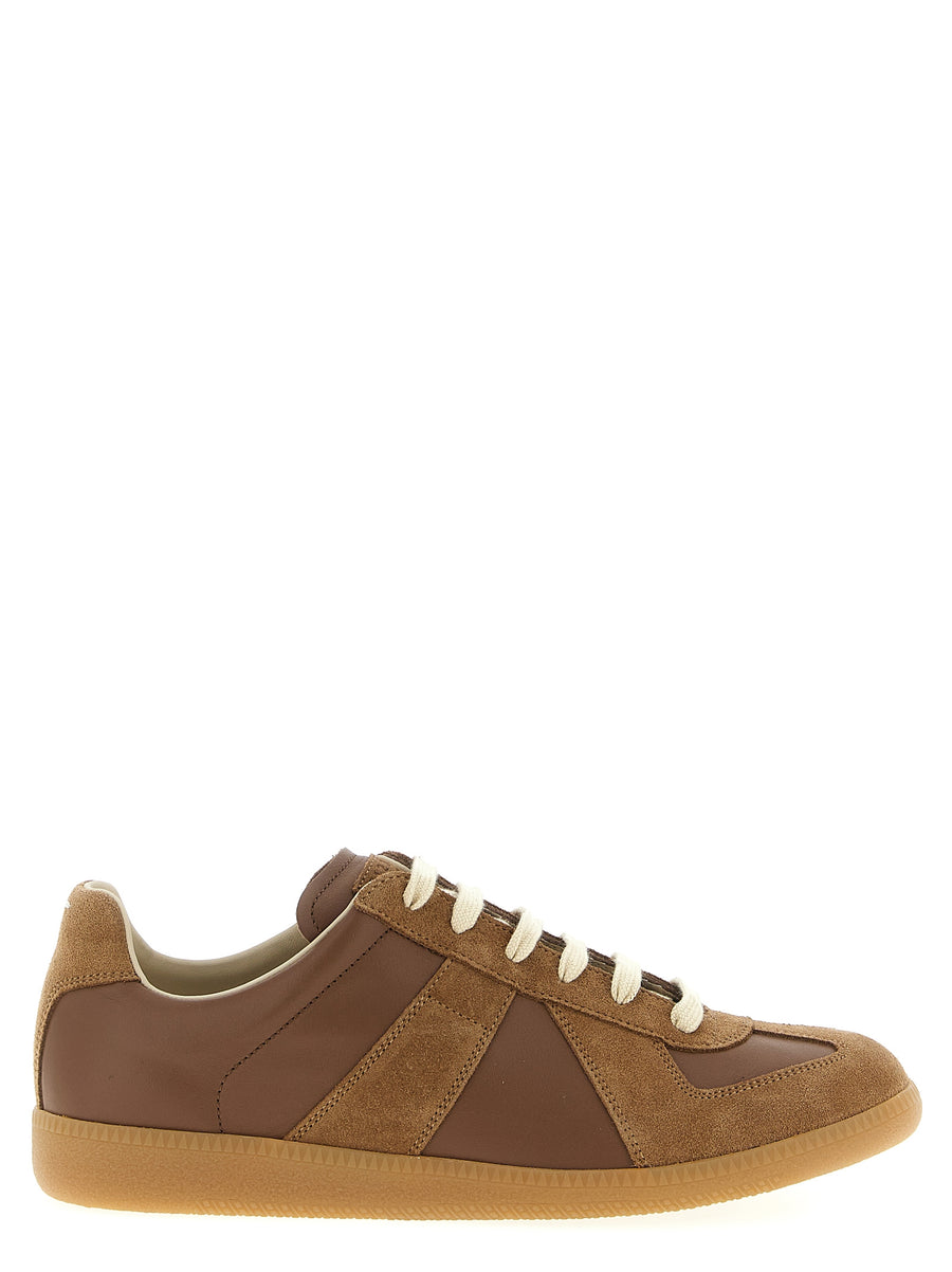 Maison Margiela 100% calfskin leather (nappa and suede) sneaker in brown