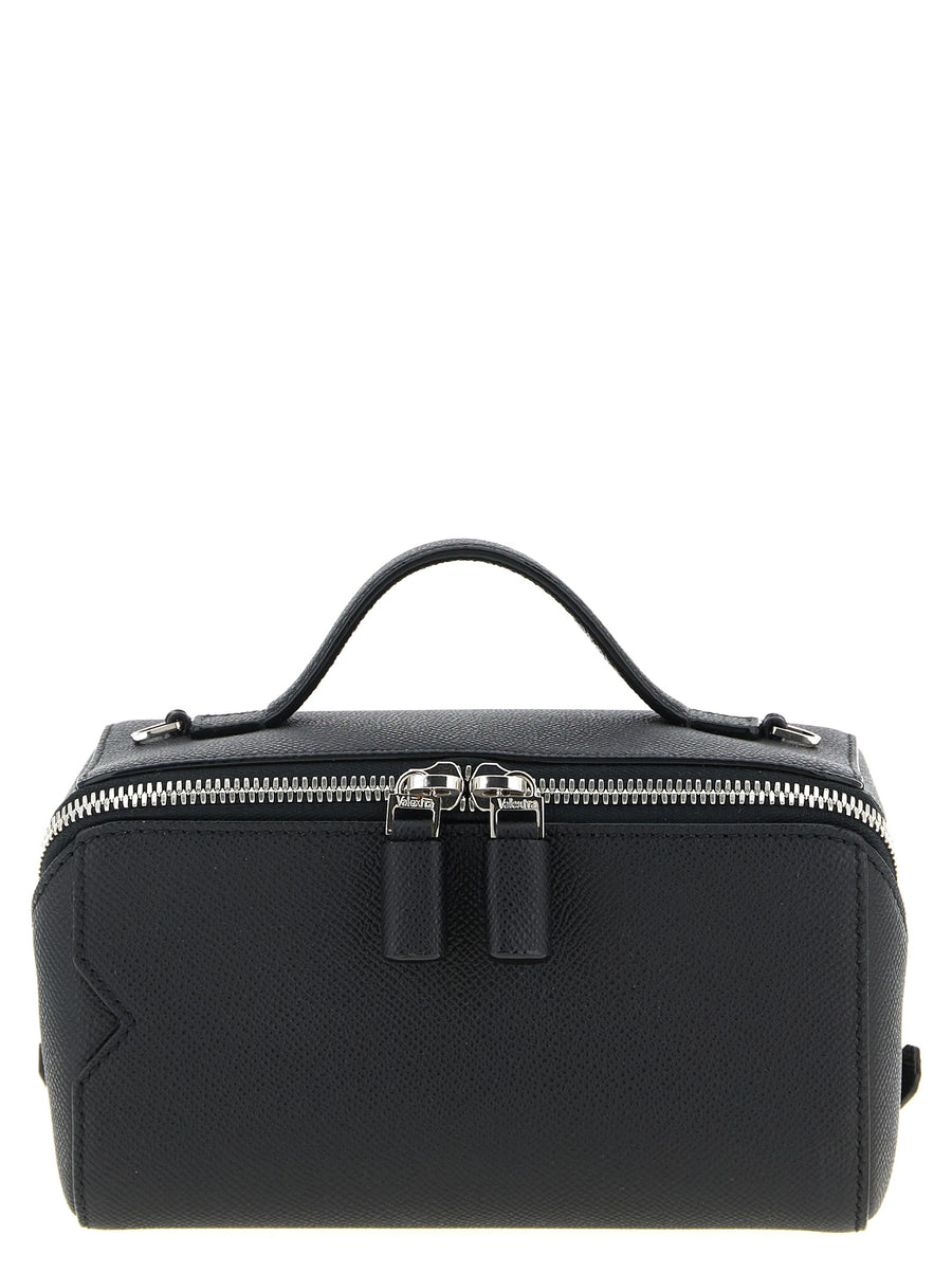 Valextra 100% calfskin leather (Bos Taurus) crossbody bag in black