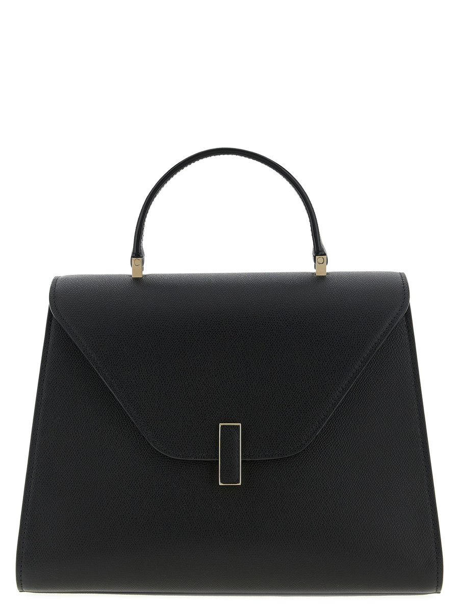 Valextra 100% calfskin leather top handle bag in black