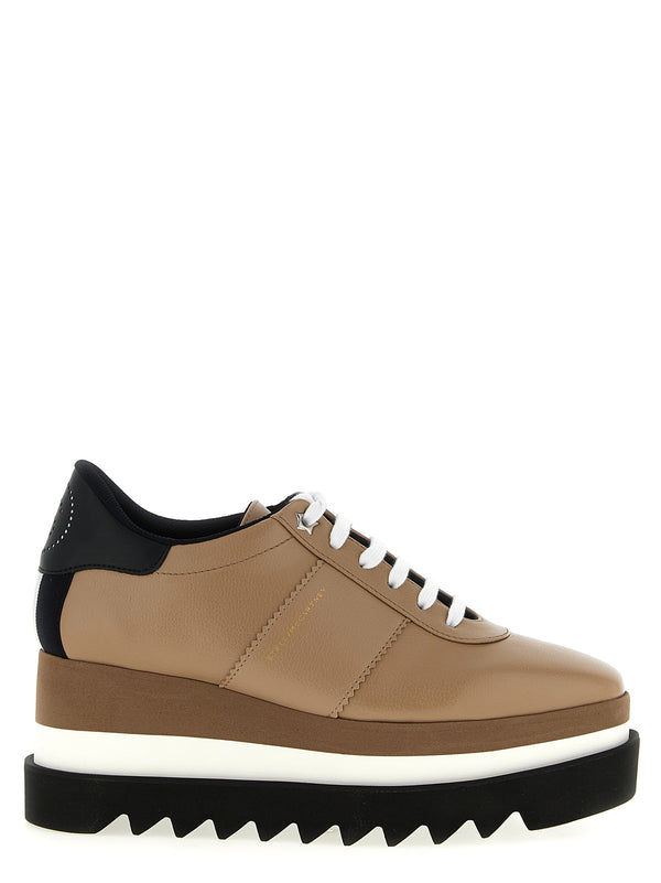 Stella McCartney 100% Polyurethane lace-up flat in beige