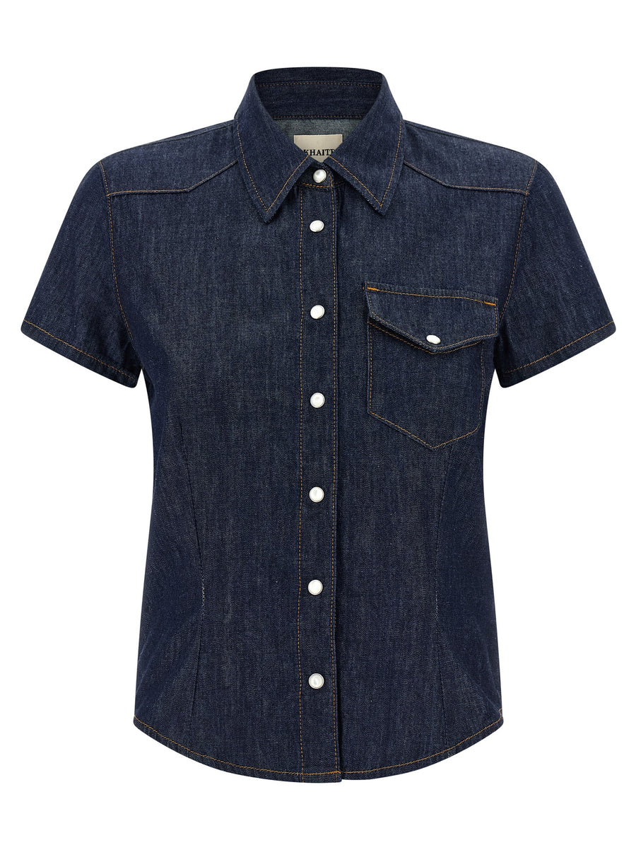 Khaite 100% Cotton shirt in navy