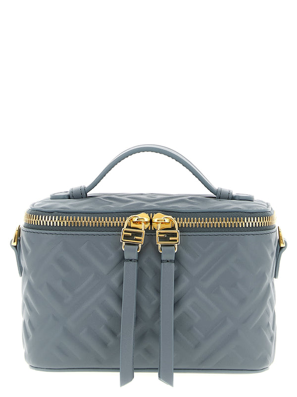 Fendi 100% lamb leather top handle bag in blue