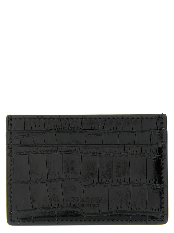 Tom Ford 100% calfskin leather card case in black