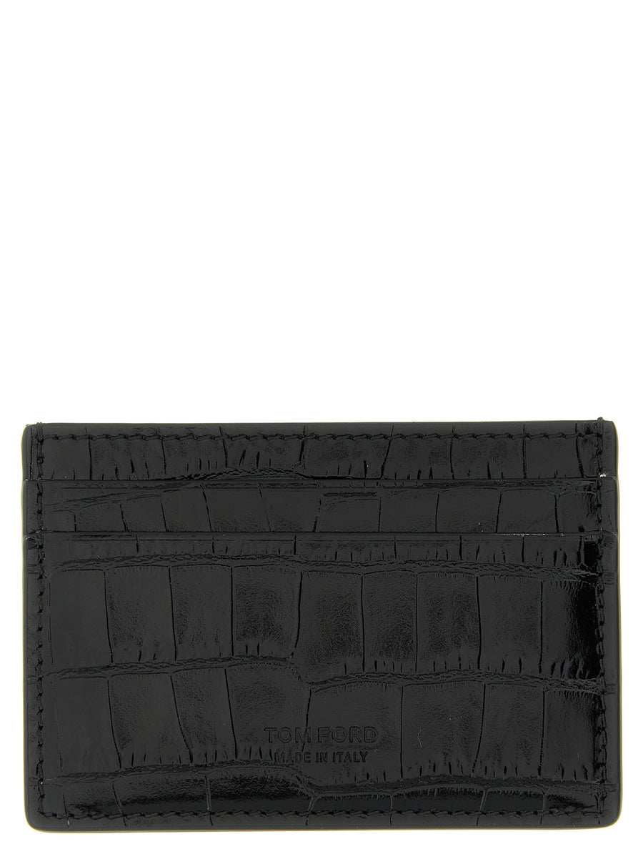 Tom Ford 100% calfskin leather card case in black