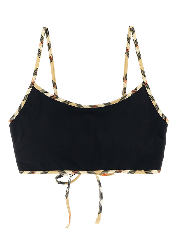 Burberry 73% polyamide bikini top in black