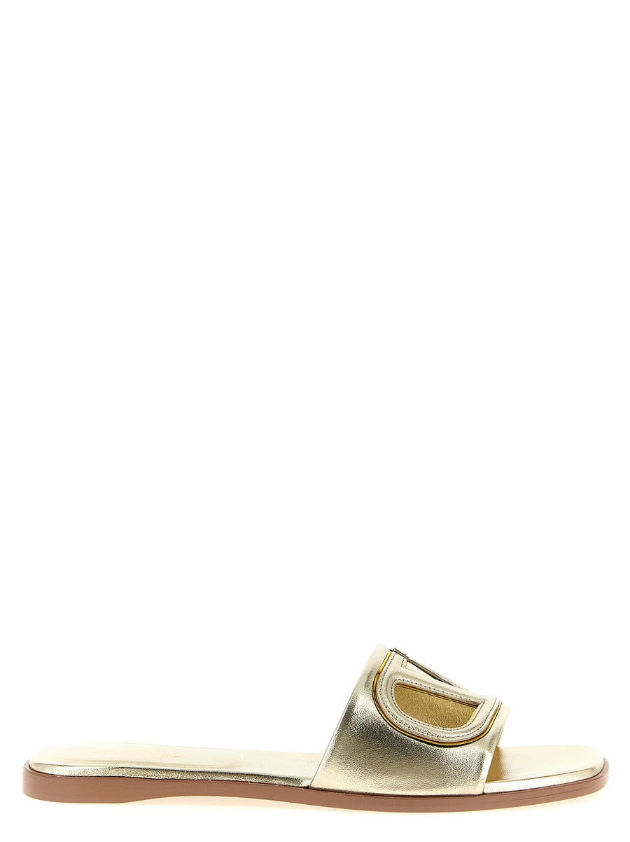Valentino Garavani 100% calfskin leather slide in gold