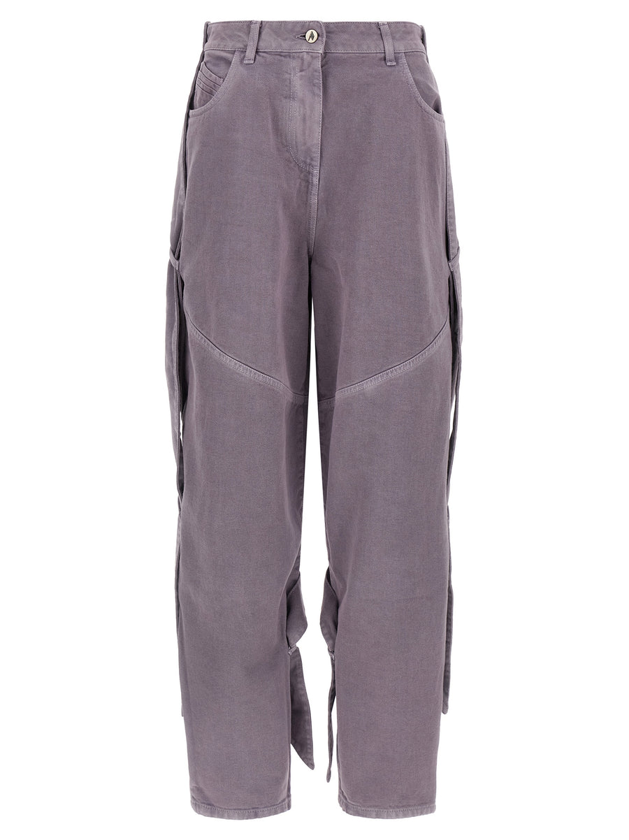 The Attico 100% Cotton cargo pants in purple