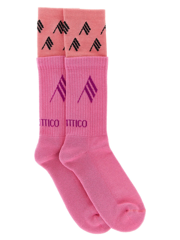 The Attico 85% cotton socks in pink