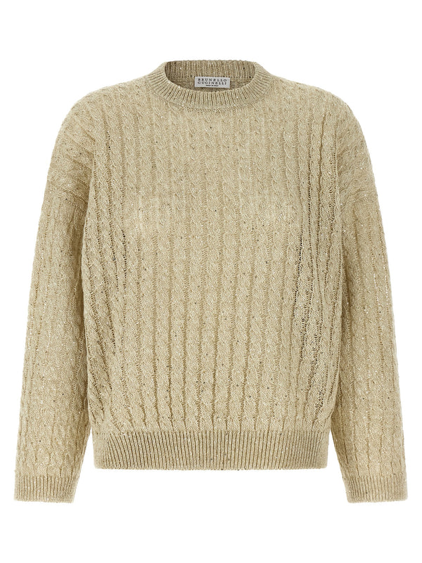 Brunello Cucinelli 94% linen sweater in beige