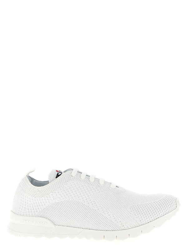 Kiton 90% cotton sneaker in white