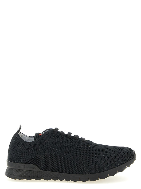 Kiton 90% Cotton sneaker in black
