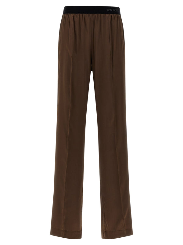 Tom Ford 94% Silk trousers in brown