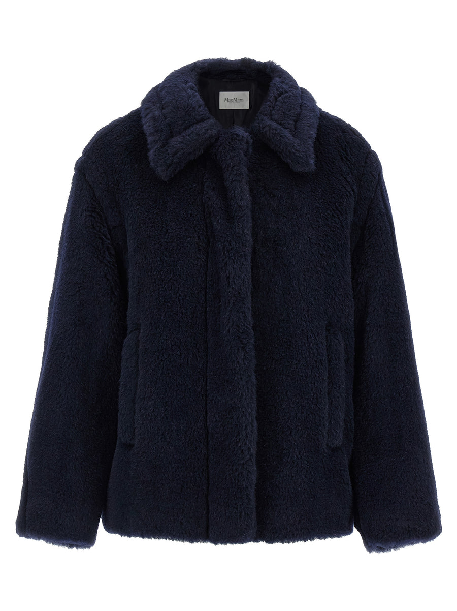 Max Mara 62% Alpaca coat in navy