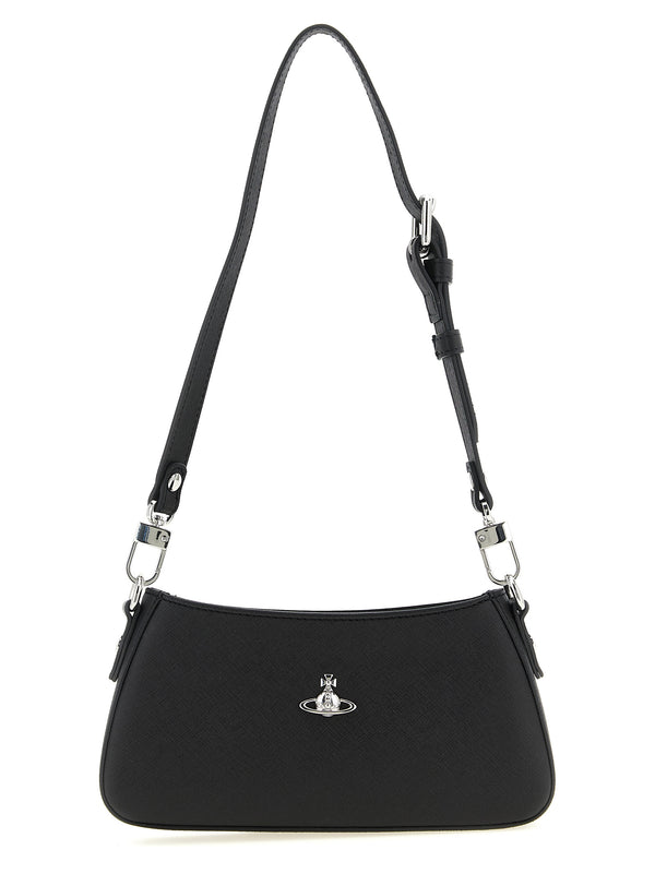 Vivienne Westwood 65% polyurethane shoulder bag in black