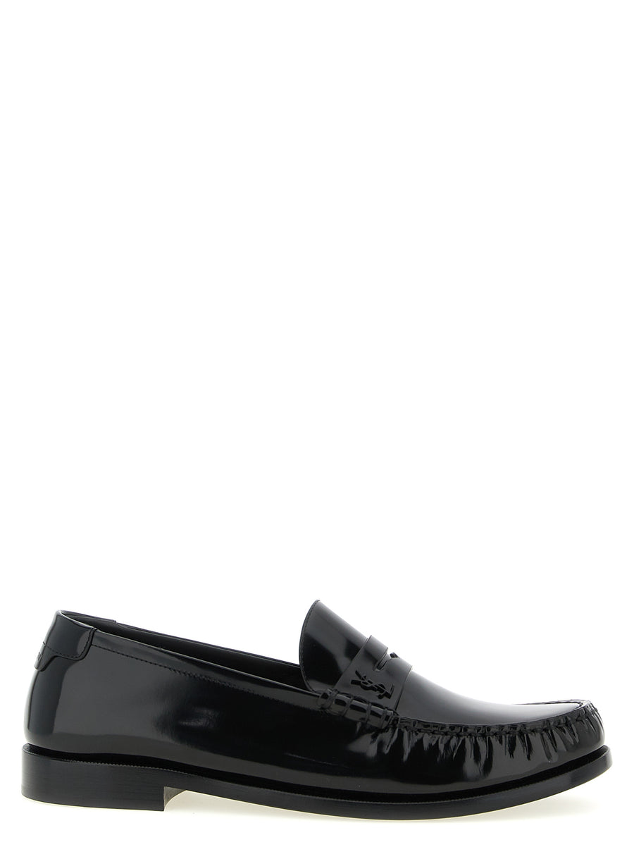 Saint Laurent 100% calfskin leather loafer in black