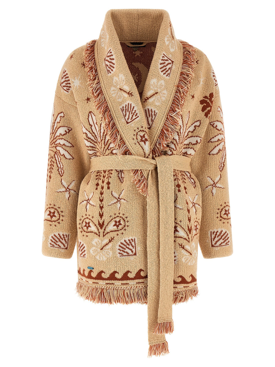 Alanui 60% wool cardigan in beige