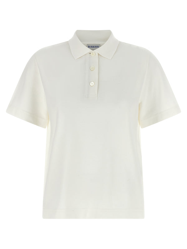 Burberry 100% cotton polo shirt in white