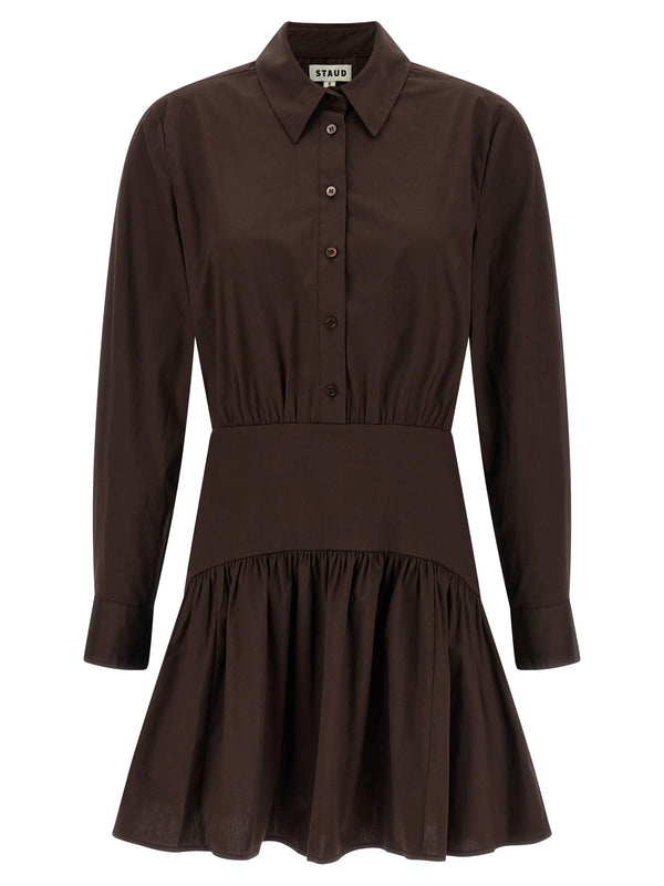 Staud 98% cotton dress in brown