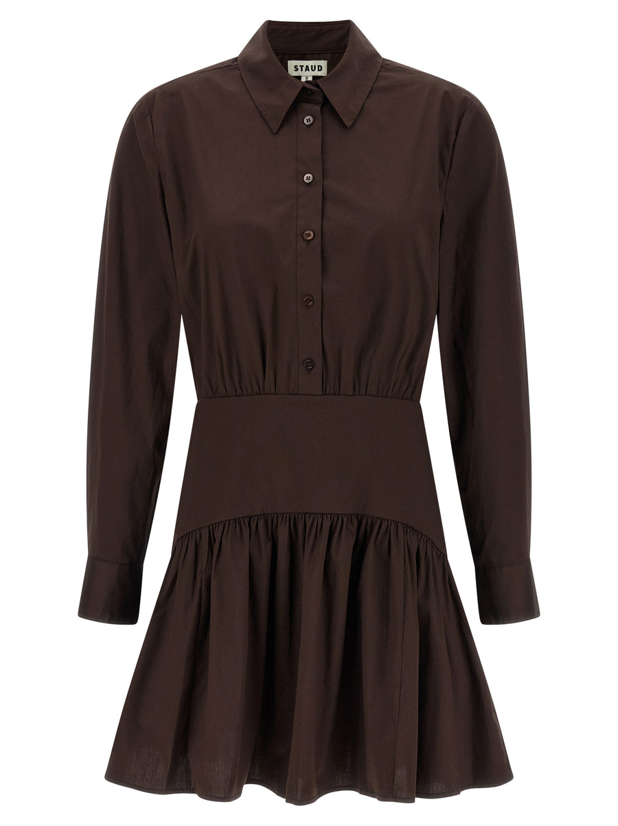 Staud 98% cotton dress in brown
