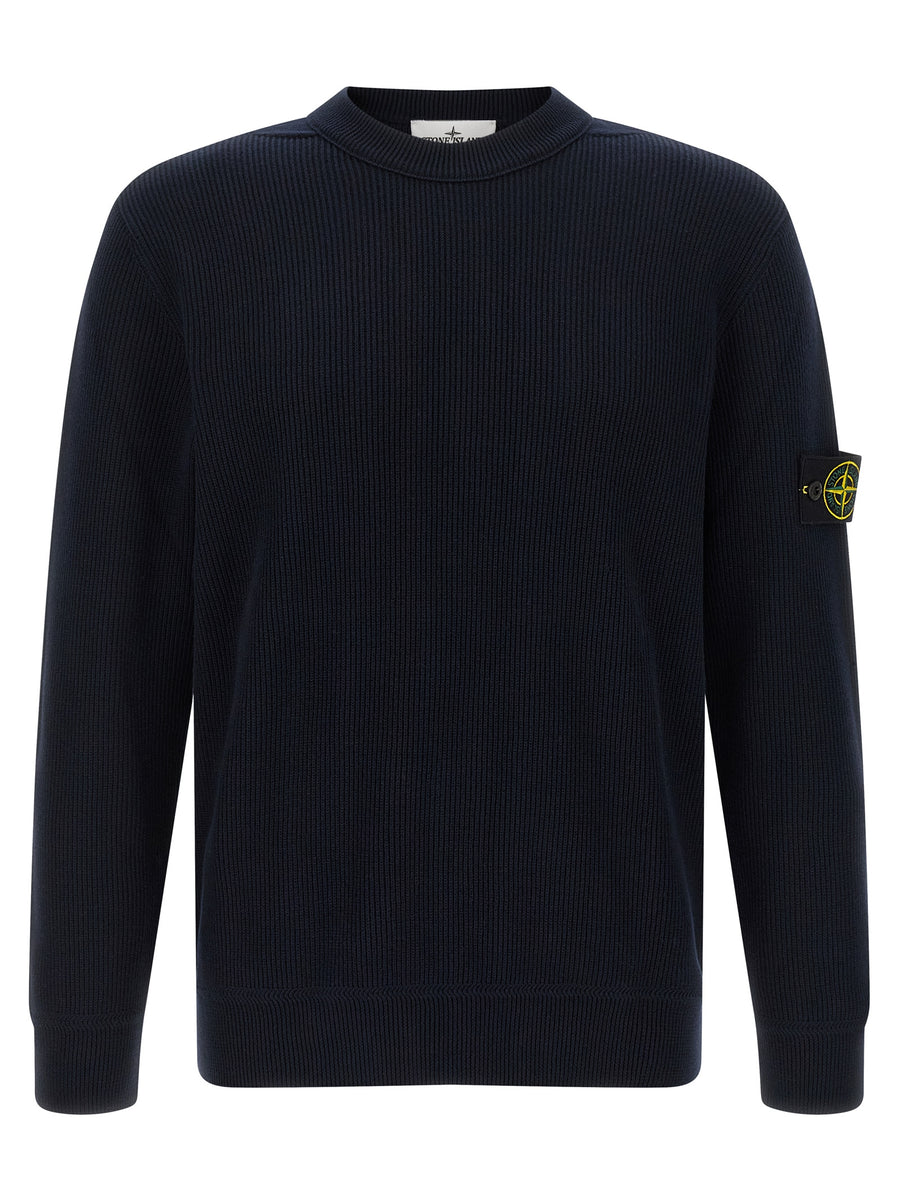 Stone Island 100% cotton sweater in blue