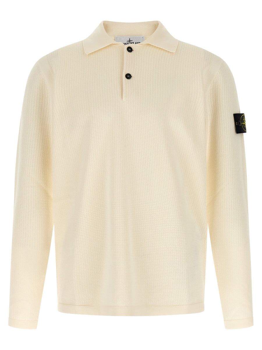 Stone Island 100% cotton polo shirt in beige