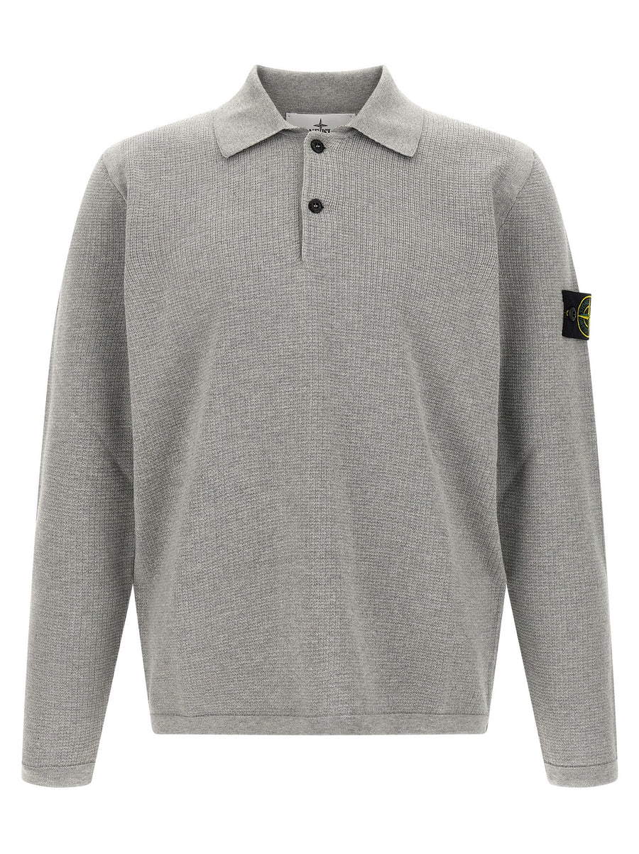 Stone Island 100% cotton polo in gray