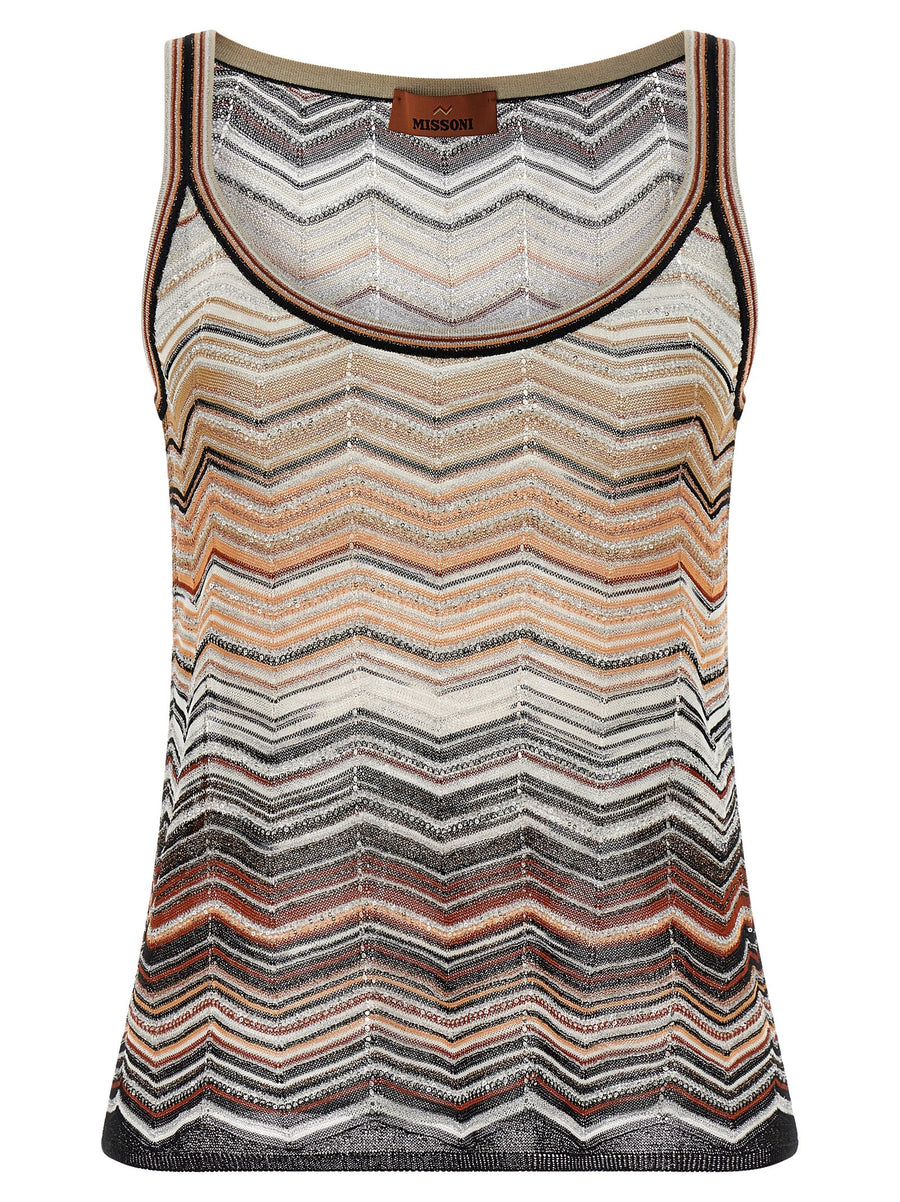 Missoni 78% viscose tank top in multicolor