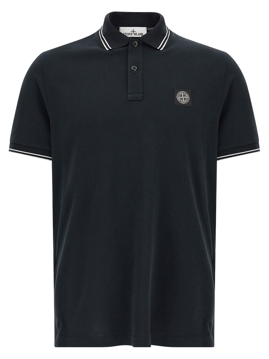Stone Island 95% Cotton polo shirt in navy