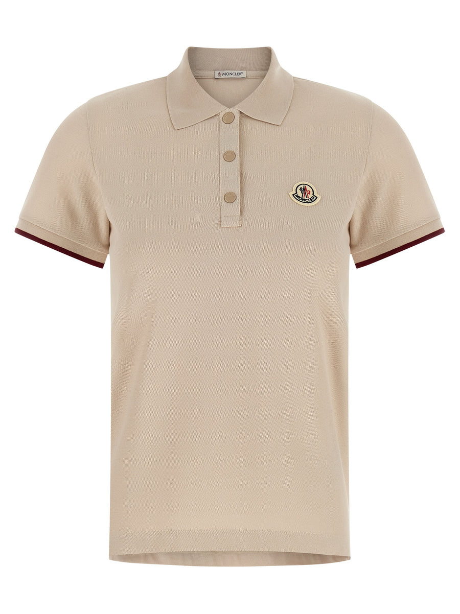 Moncler 100% Cotton polo shirt in beige
