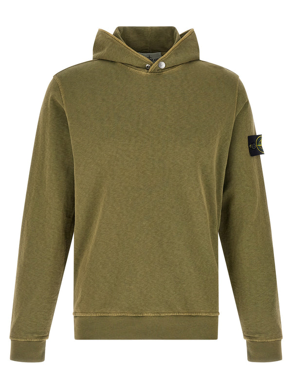 Stone Island 100% cotton hoodie in green