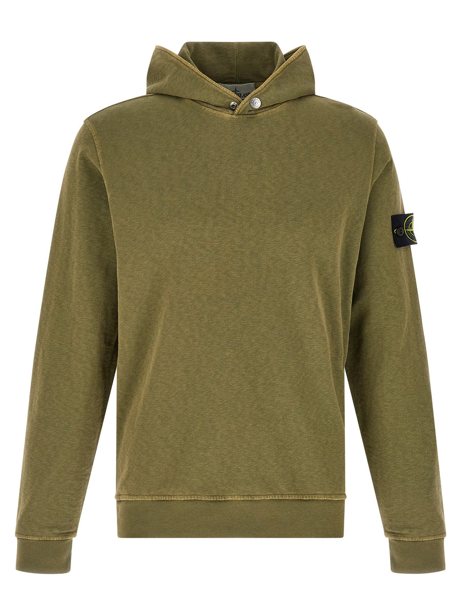 Stone Island 100% cotton hoodie in green
