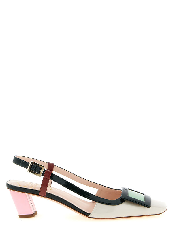 Roger Vivier 100% calfskin leather slingback pump in multicolor