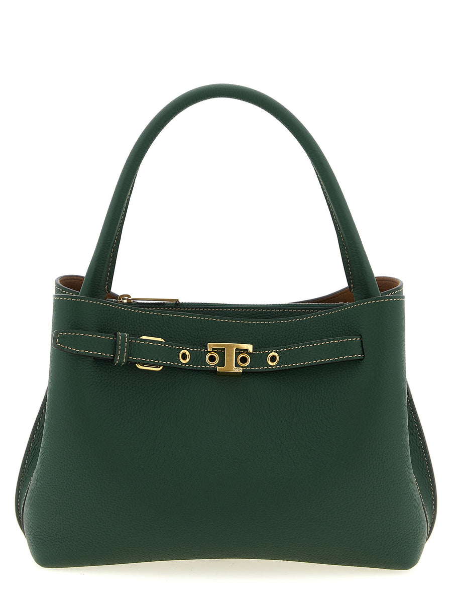 Tod's 100% calfskin leather (Bos Taurus) top handle bag in green