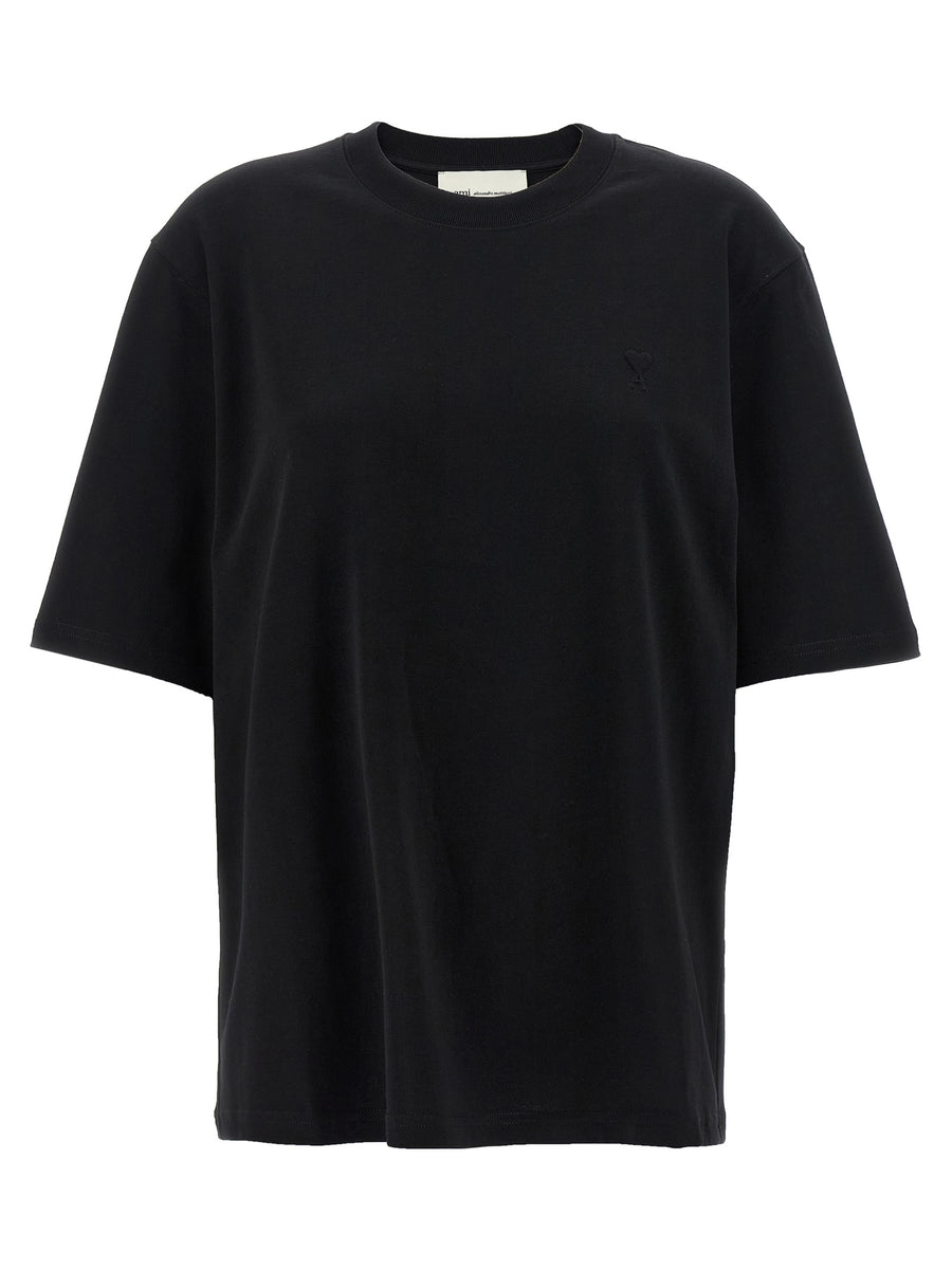 AMI Paris 100% cotton t-shirt in black