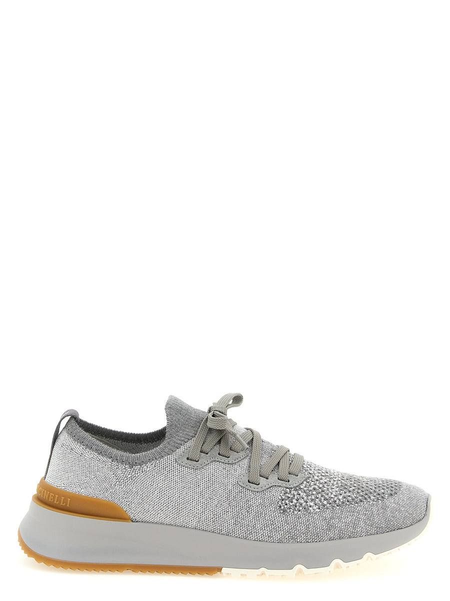Brunello Cucinelli 89% Cotton sneaker in gray