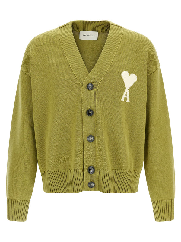 AMI Paris 53% wool cardigan in green