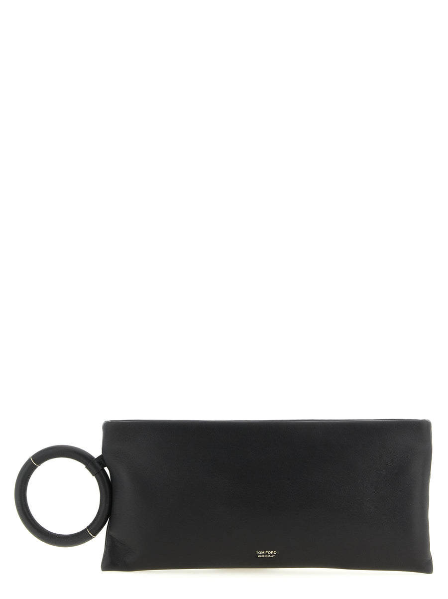 Tom Ford 100% Sheepskin Leather clutch in black