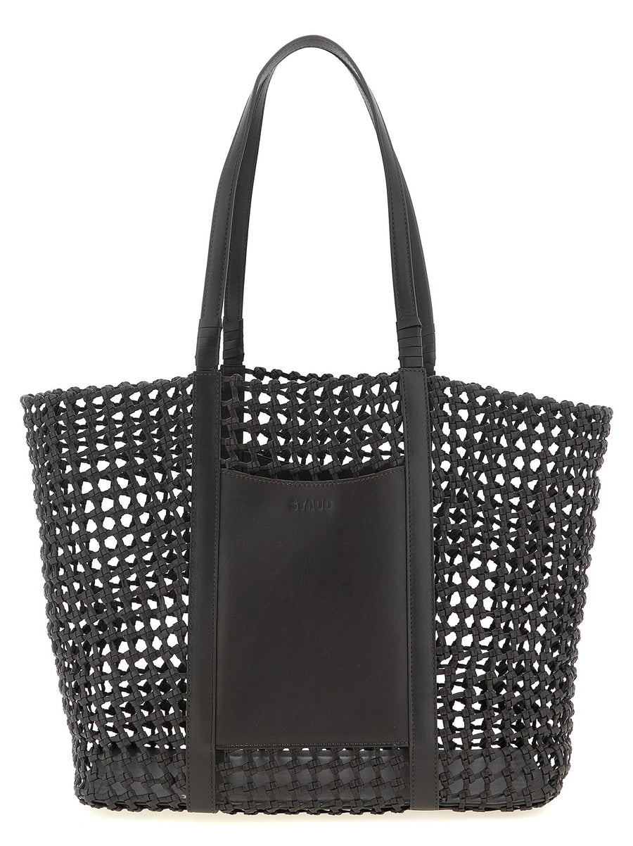 Staud 100% cow leather (Bos Taurus) tote bag in black