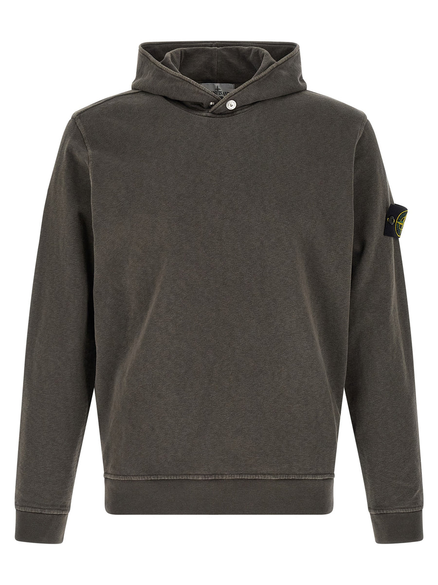 Stone Island 100% cotton hoodie in brown