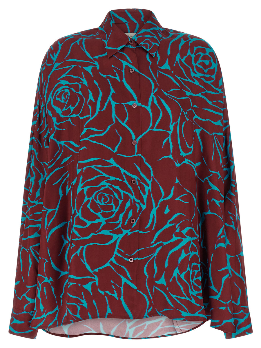 Dries Van Noten 100% Viscose blouse in burgundy