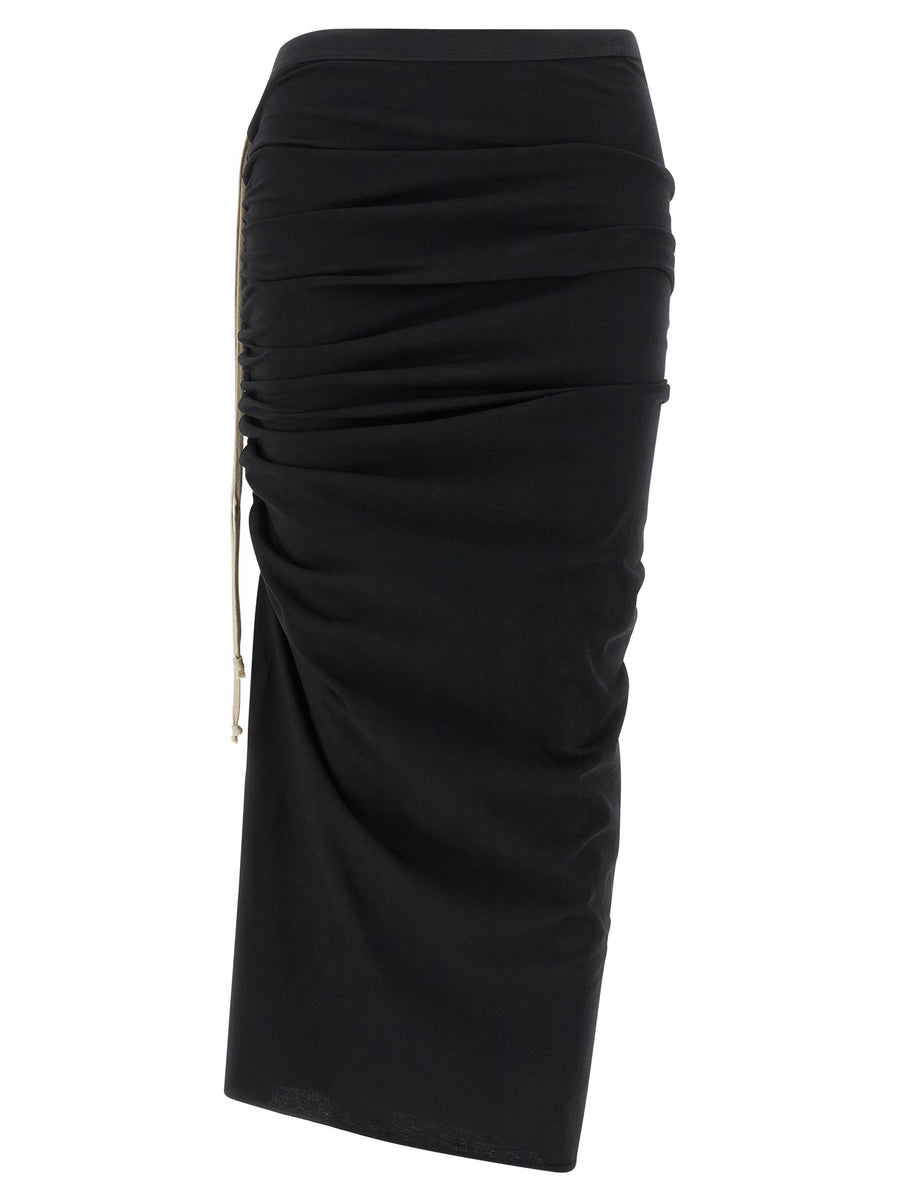 Rick Owens 100% Cotton skirt in black