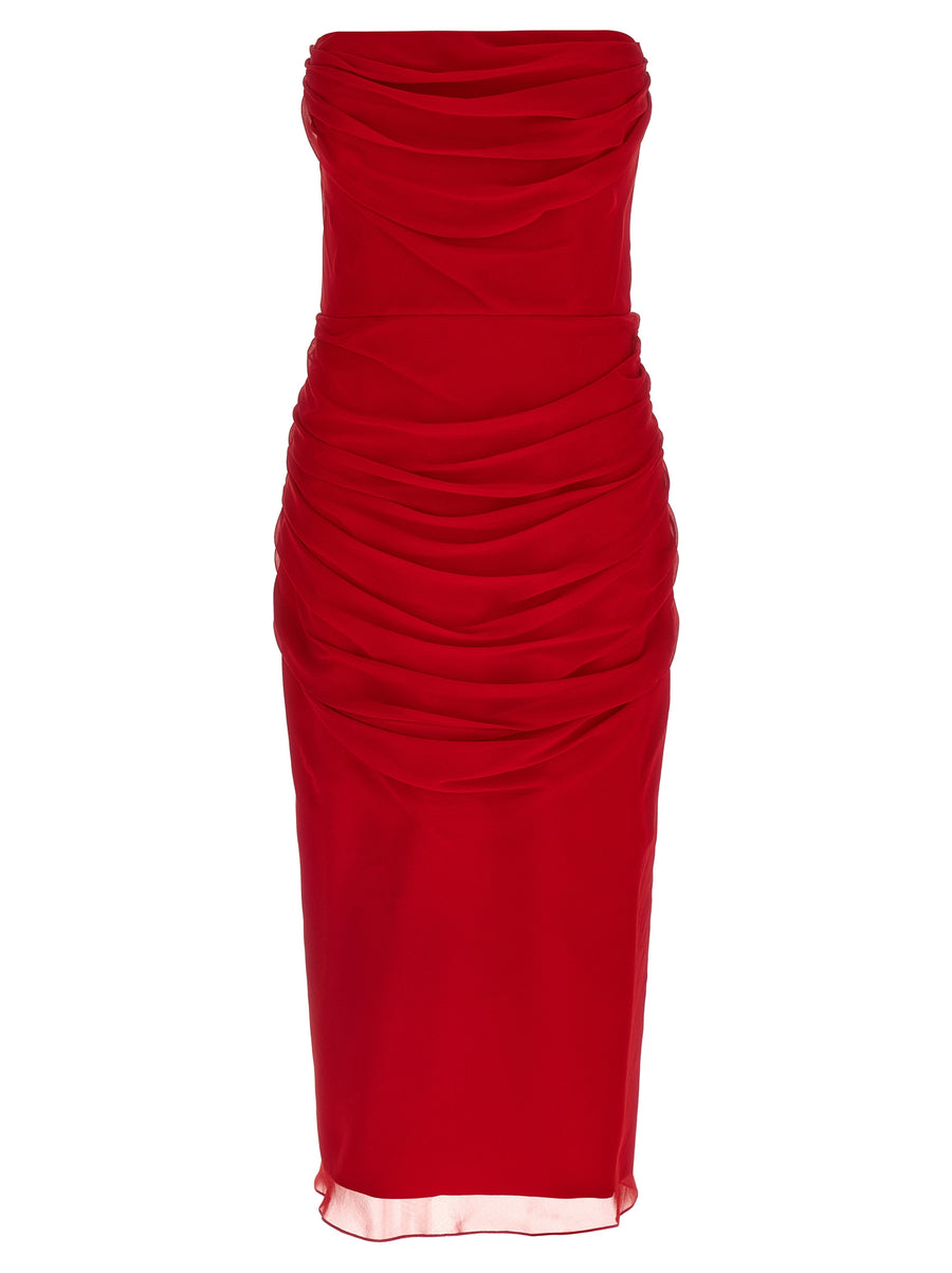 Carolina Herrera 100% silk dress in red