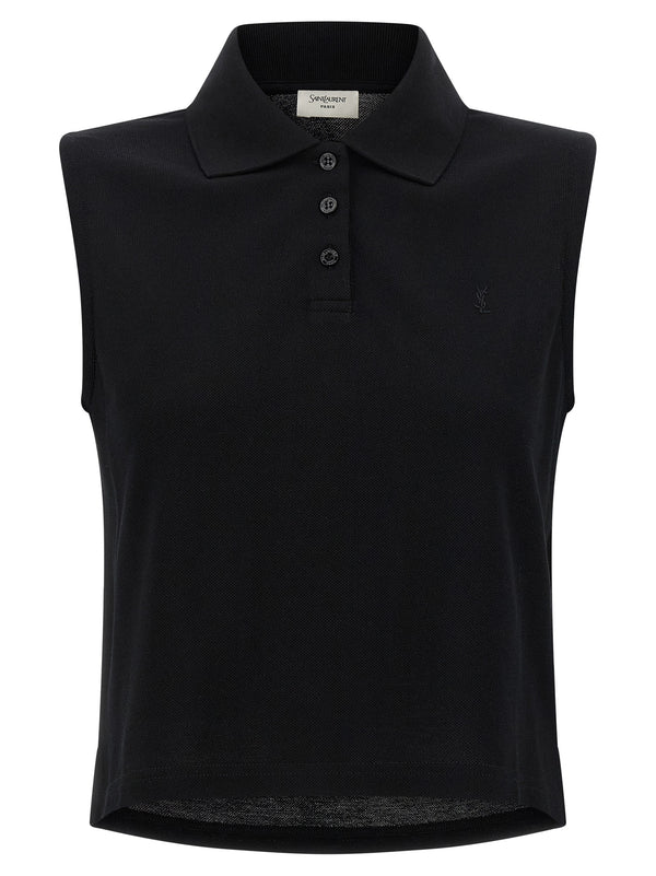 Saint Laurent 100% cotton tank top in black