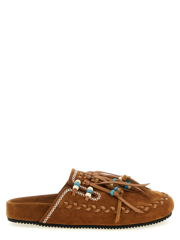 Alanui 100% calfskin leather (Bos Taurus) slipper in brown