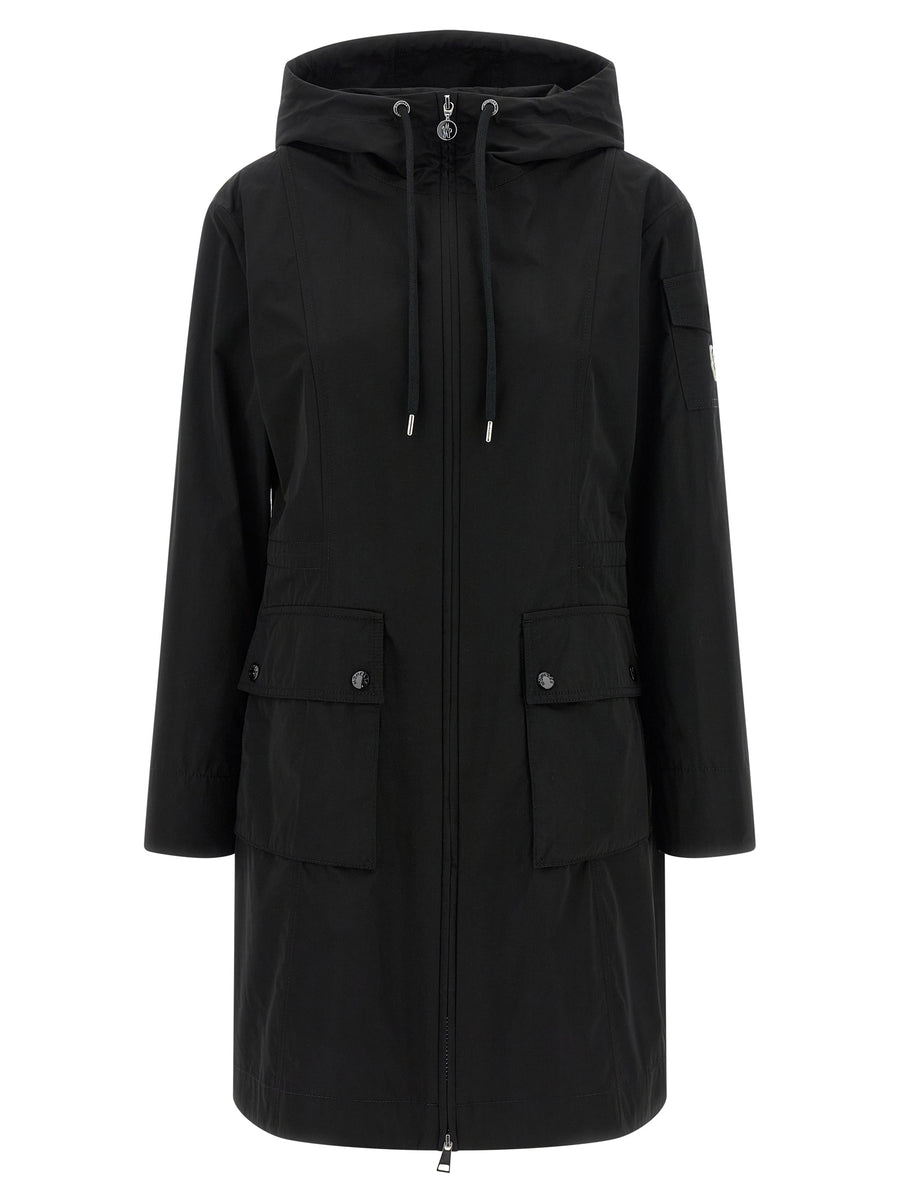 Moncler 63% polyester coat in black