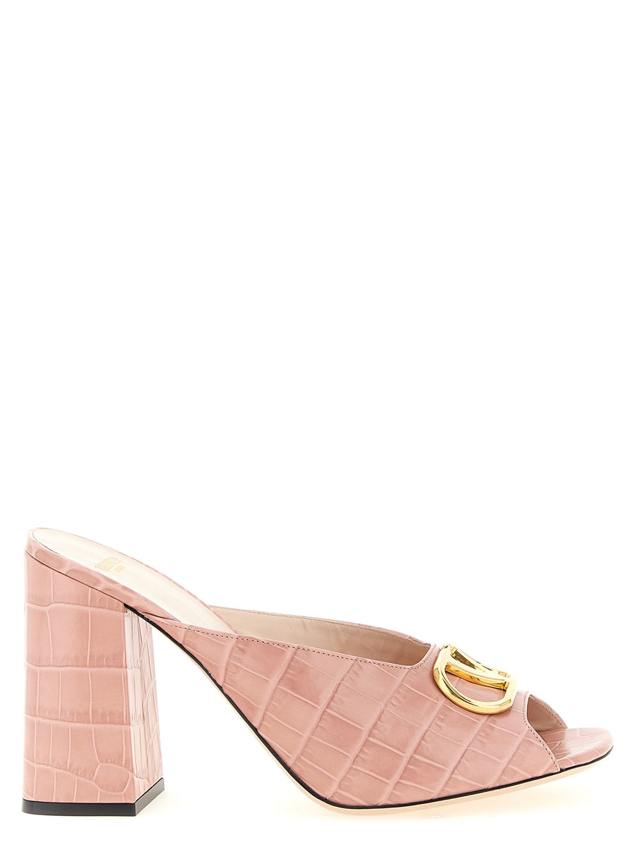 Valentino Garavani 100% Calfskin Leather mule in pink