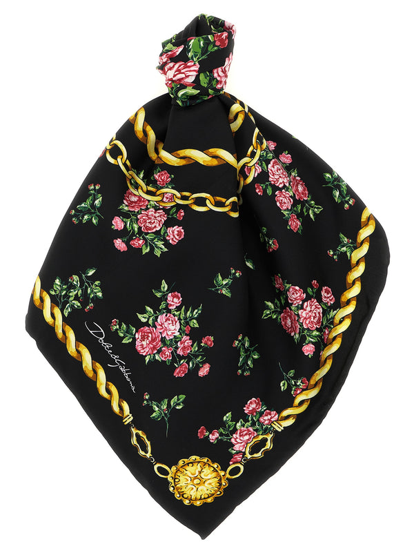 Dolce & Gabbana 100% Silk scarf in black
