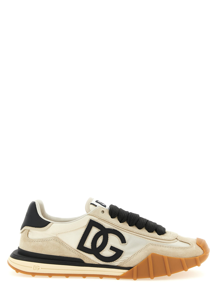 Dolce & Gabbana 69% calf leather sneaker in beige