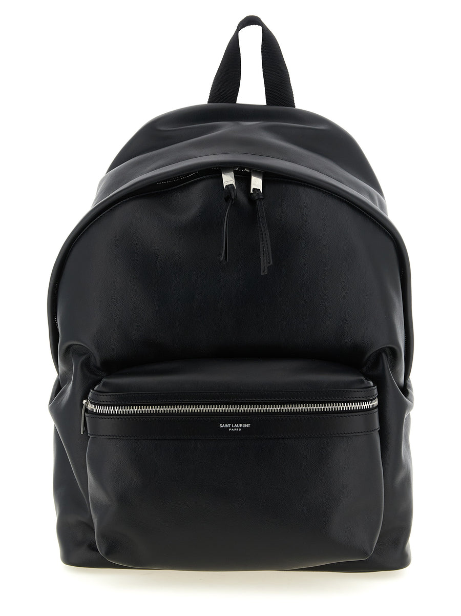 Saint Laurent 100% calfskin leather backpack in black