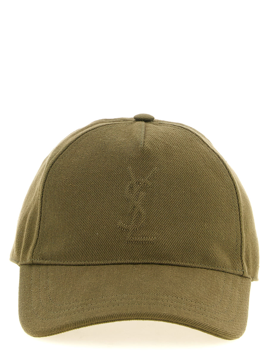 Saint Laurent SA333658BM 100% cotton baseball cap in green